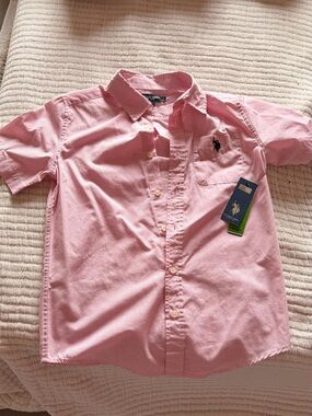U.S. Polo Assn. Boy’s Pink Short-Sleeve Button-Down Shirt